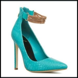 Scene Turquoise and Gold heels